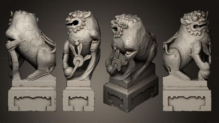 Figurines lions tigers sphinxes (Lion 15, STKL_0210) 3D models for cnc